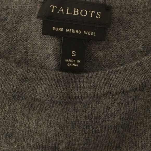 Talbots Merino Wool Sweater S Zipper Details Gray Academia Old Money Luxury - Picture 11 of 16